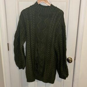 Forever 21 Mockneck Cable Knit Sweater Dress